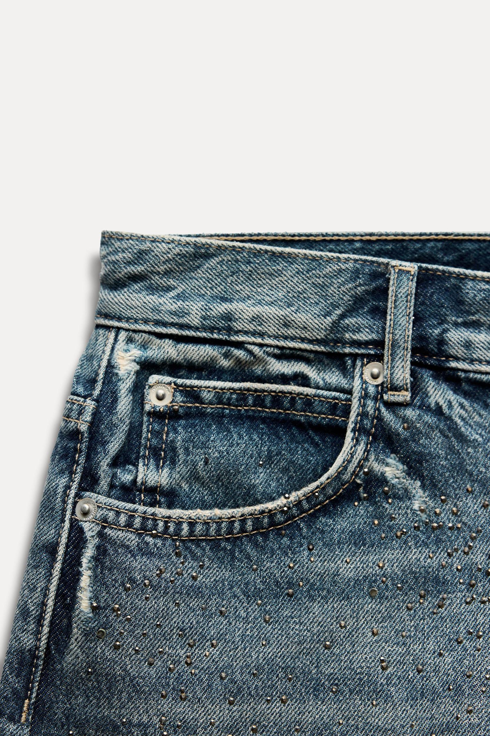 MID WAIST DENIM SHORTS ZW COLLECTION Product Image