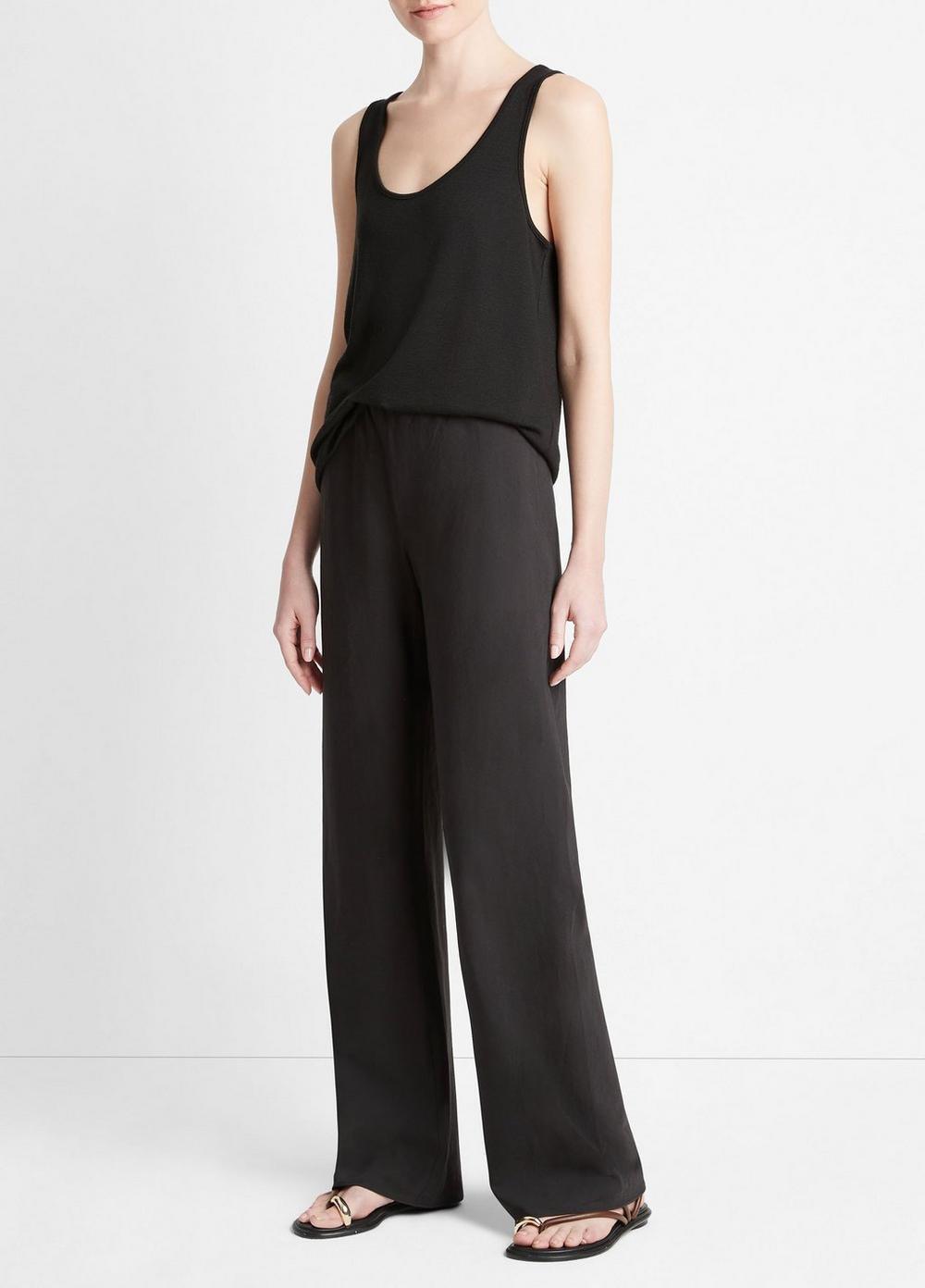 Womens Cotton-Blend High-Waist Bias Pant, Black, Size L Vince Product Image