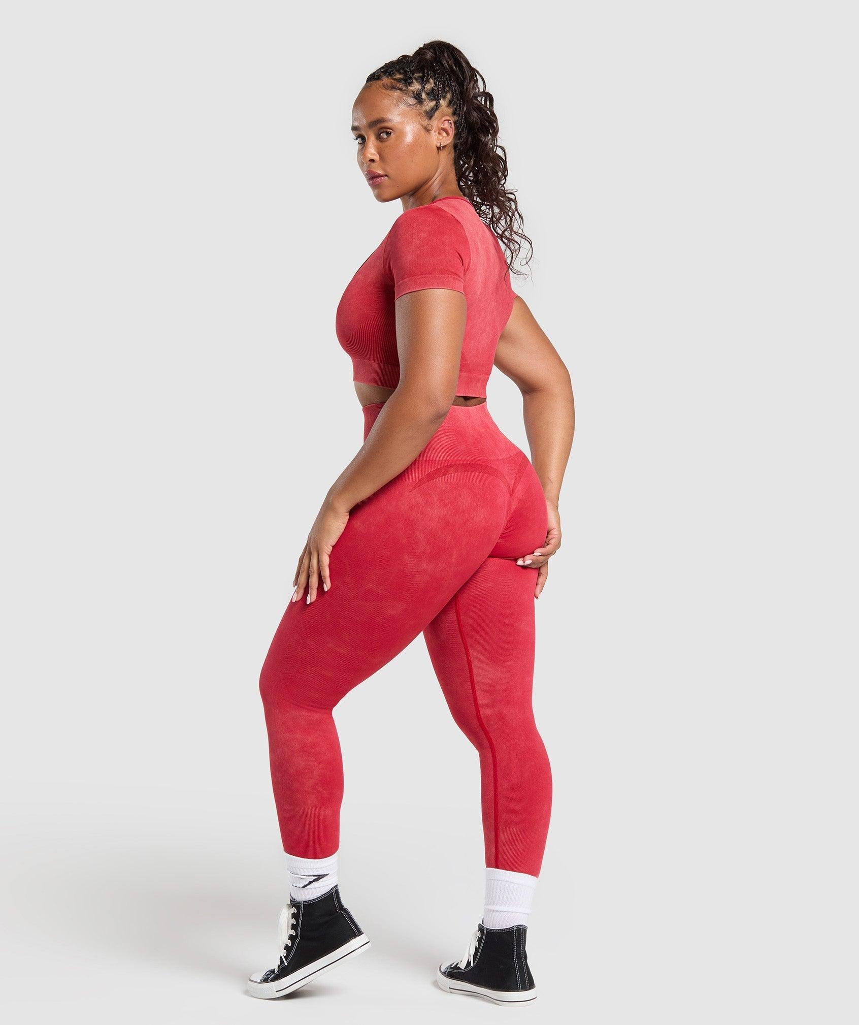 Gymshark Gains Seamless Leggings - Carmine Red Female Product Image