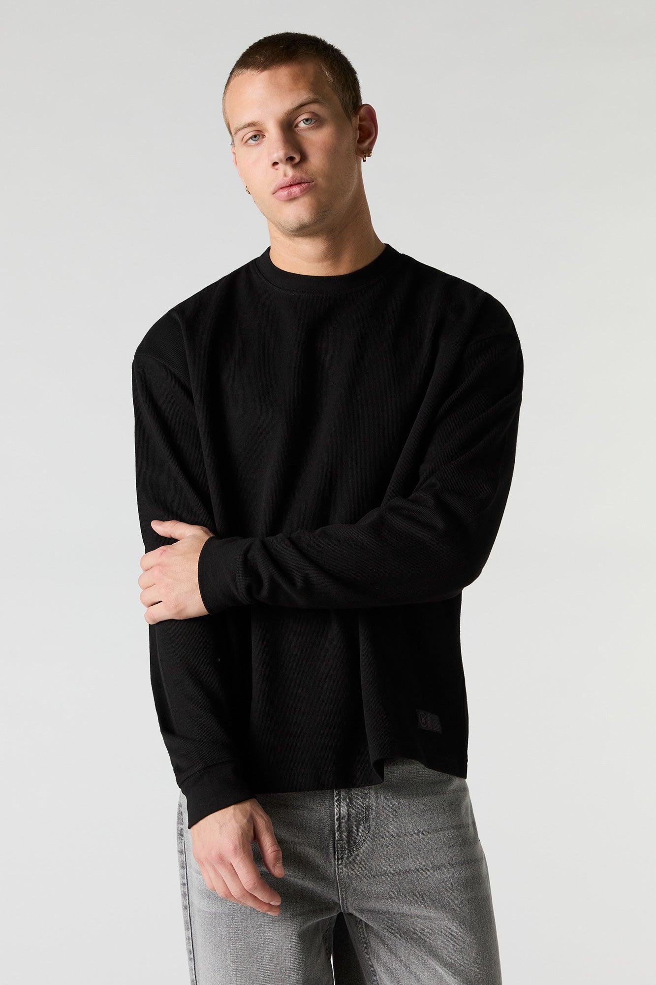 Ribbed Crewneck Sweatshirt Male Product Image