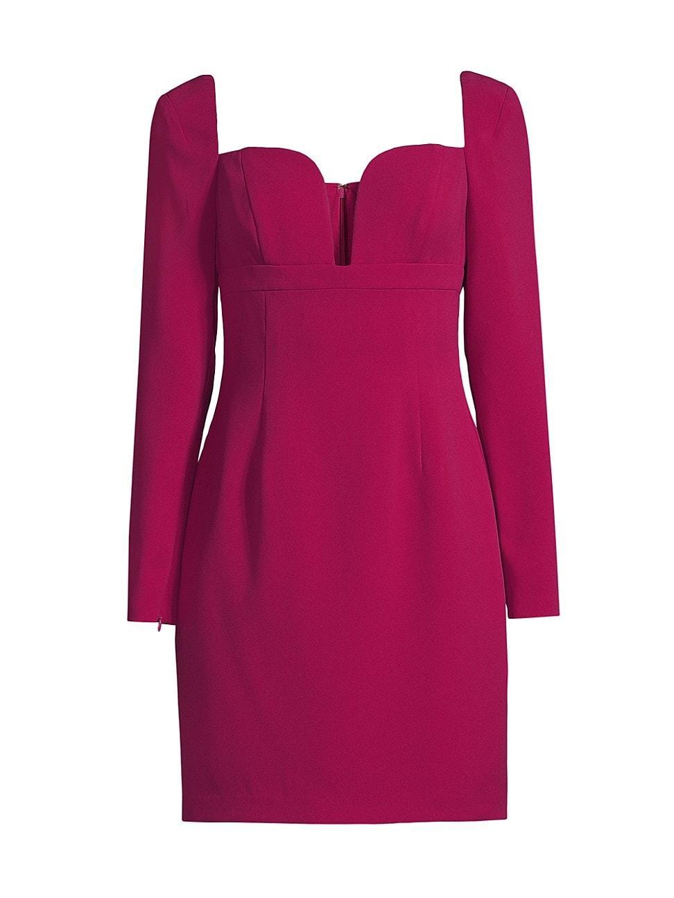 Womens Long-Sleeve Crepe Cocktail Minidress Product Image