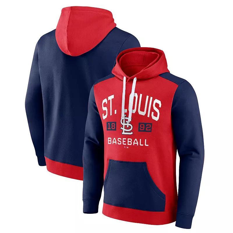 Men's Fanatics Branded Red/Navy St. Louis Cardinals Chip In Team Pullover Hoodie, Size: Small Product Image