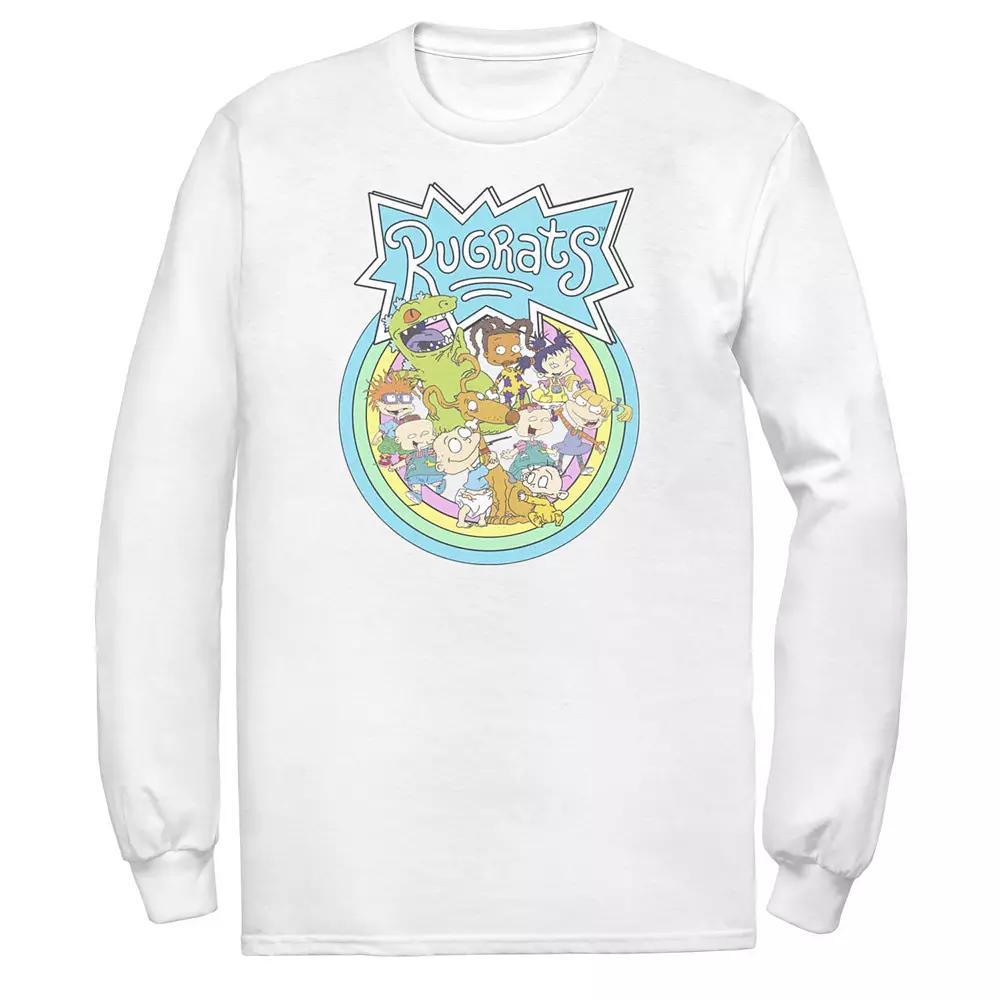 Men's Rugrats Rainbow Group Logo Long Sleeve Tee, Size: Small, White Product Image