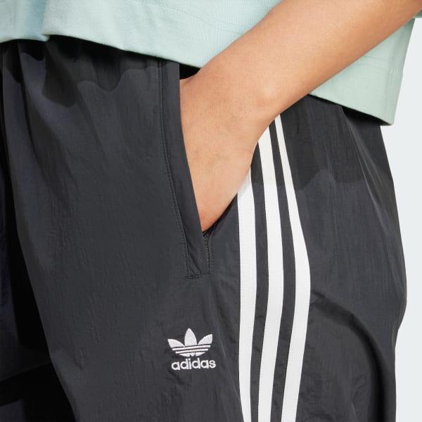 adidas 3-Stripes Woven Parachute Pants Black XS Womens Product Image