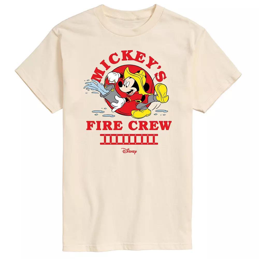 Disneys Mickey Mouse Mens Fire Crew Graphic Tee Ivory Product Image