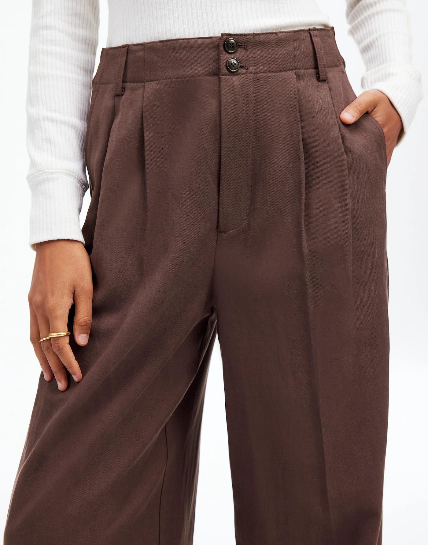 The Harlow Wide-Leg Pant in Drapey Twill Product Image