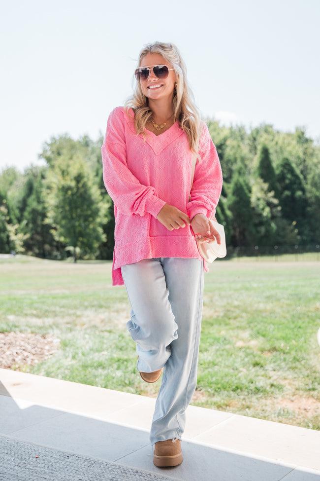 Manifest It Pink Textured Knit Top FINAL SALE Product Image