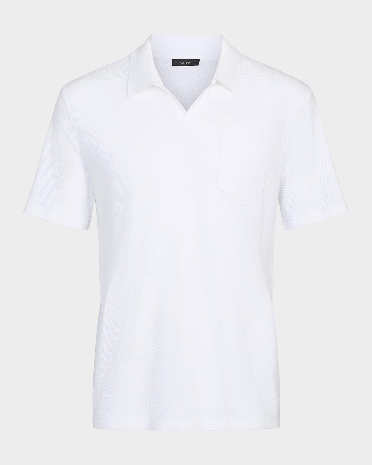 Mens Textured Johnny Collar Polo Shirt Product Image