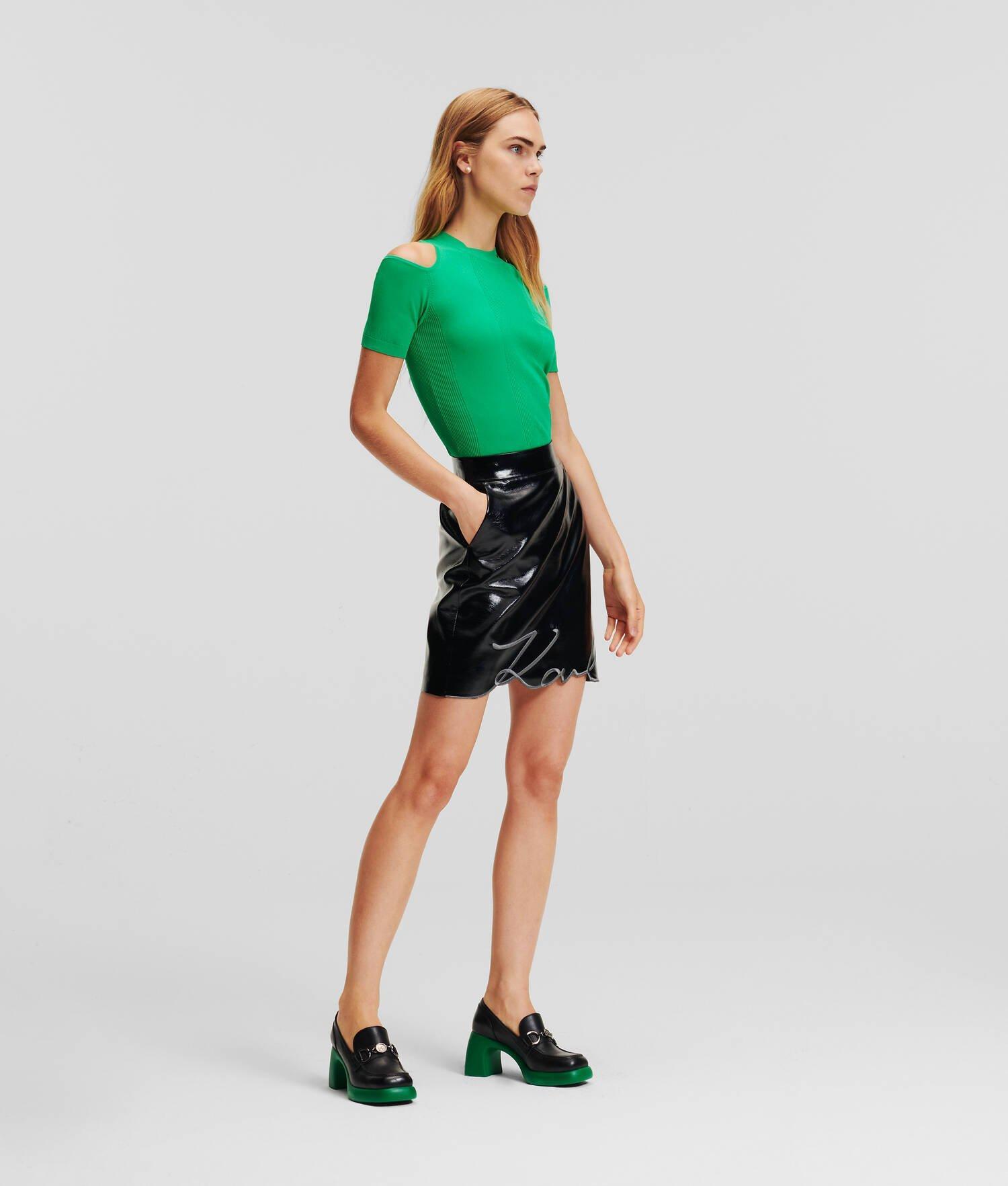 PATENT FAUX-LEATHER MINI SKIRT Product Image
