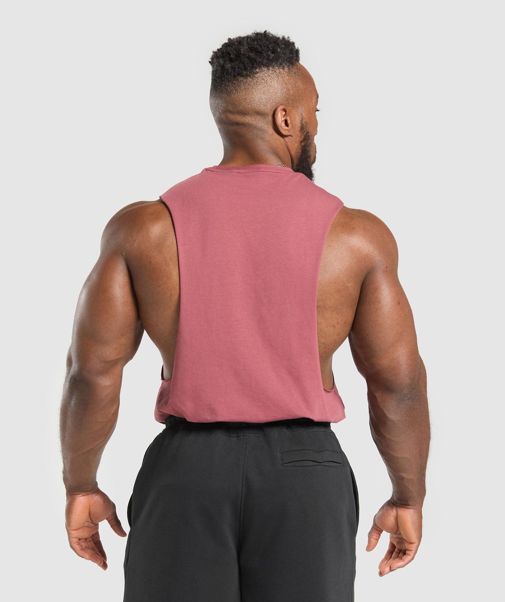 Gymshark Critical Drop Arm Tank - Washed Berry Pink Male Product Image