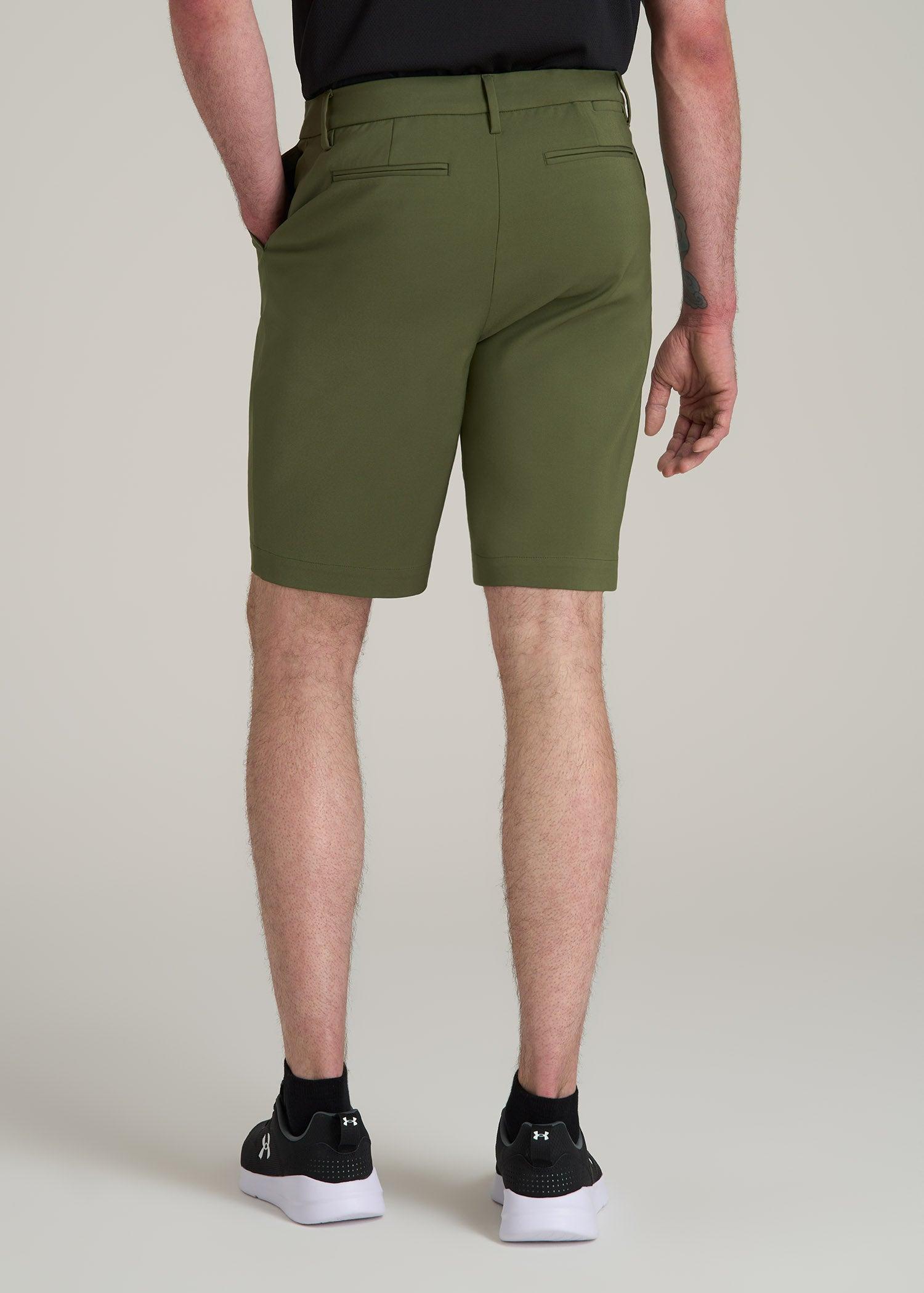 Tech Chino Shorts for Tall Men in Bright Olive Product Image