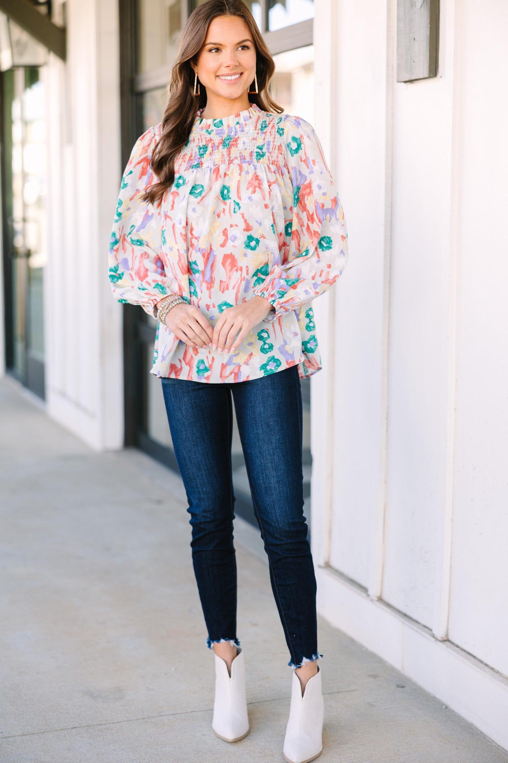 Raise Your Standards Gray Floral Blouse Female Product Image
