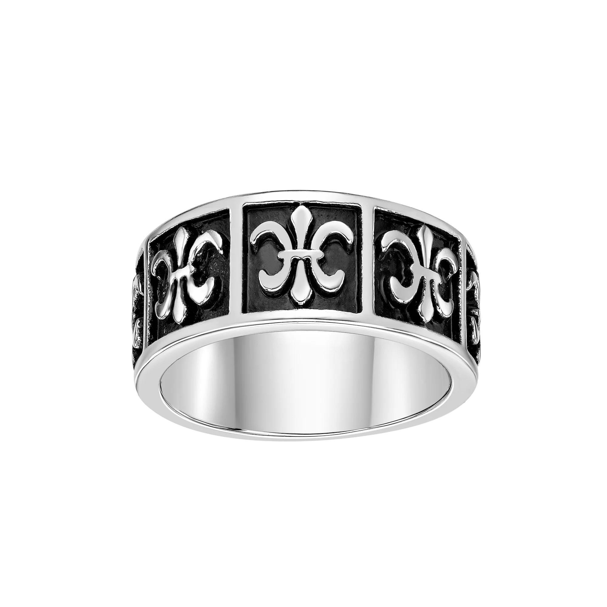 Men's LYNX Stainless Steel Fleur De Lis Ring, Size: 11, Two Tone Product Image