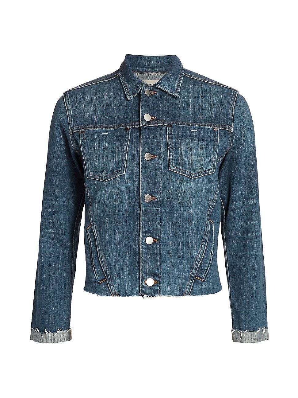 LAgence Janelle Slim-Fit Raw Denim Jacket Product Image