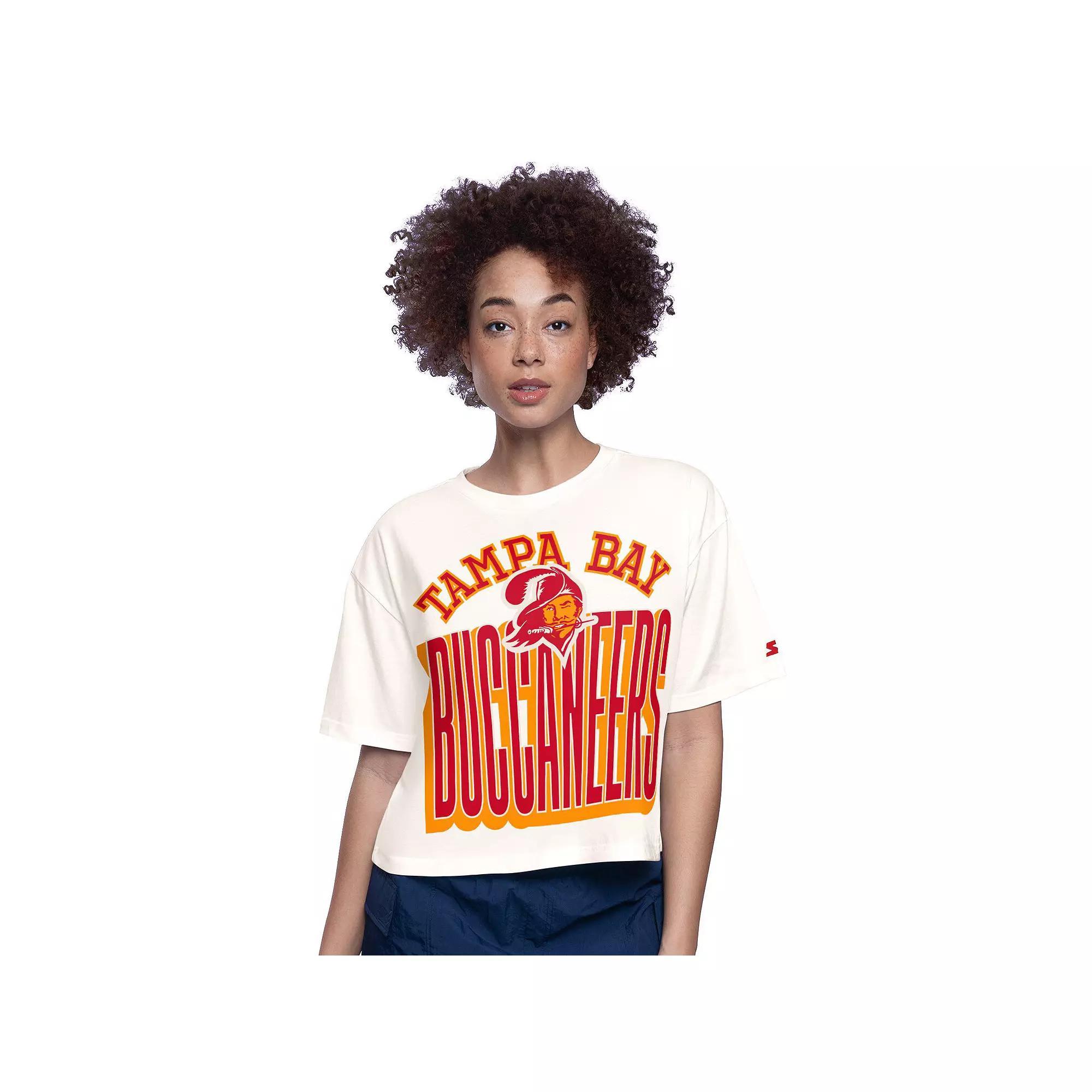Women's Starter  White Tampa Bay Buccaneers Throwback Play the Ball Boxy Cropped T-Shirt, Size: Medium Product Image