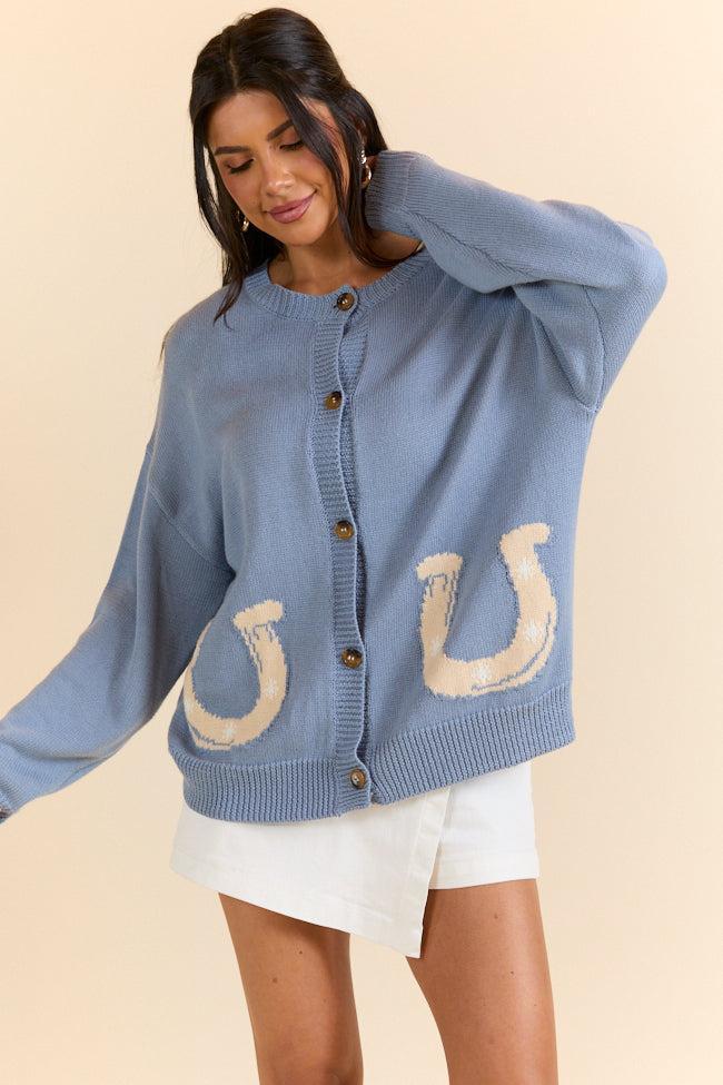 Golden Stirrups Horseshoe Cardigan Product Image