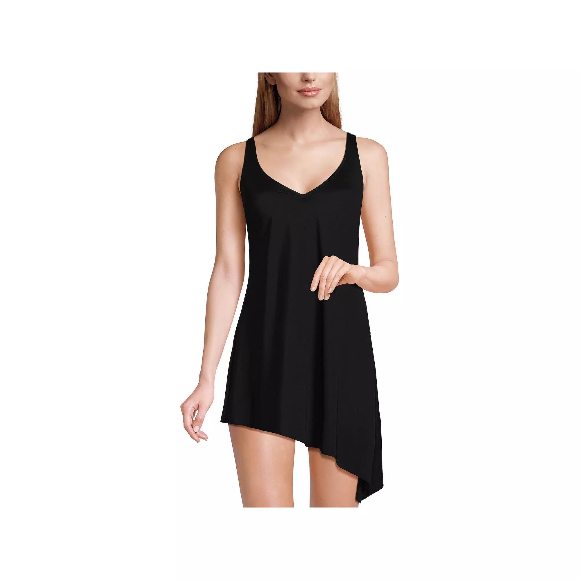 Womens Lands End Slender Suit Fauxkini Low Leg One Piece Swimsuit Product Image