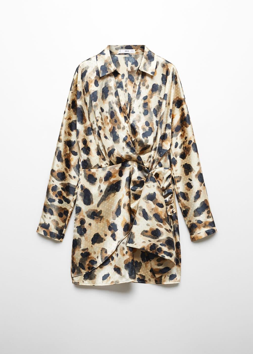 Mango abstract animal print mini dress Product Image