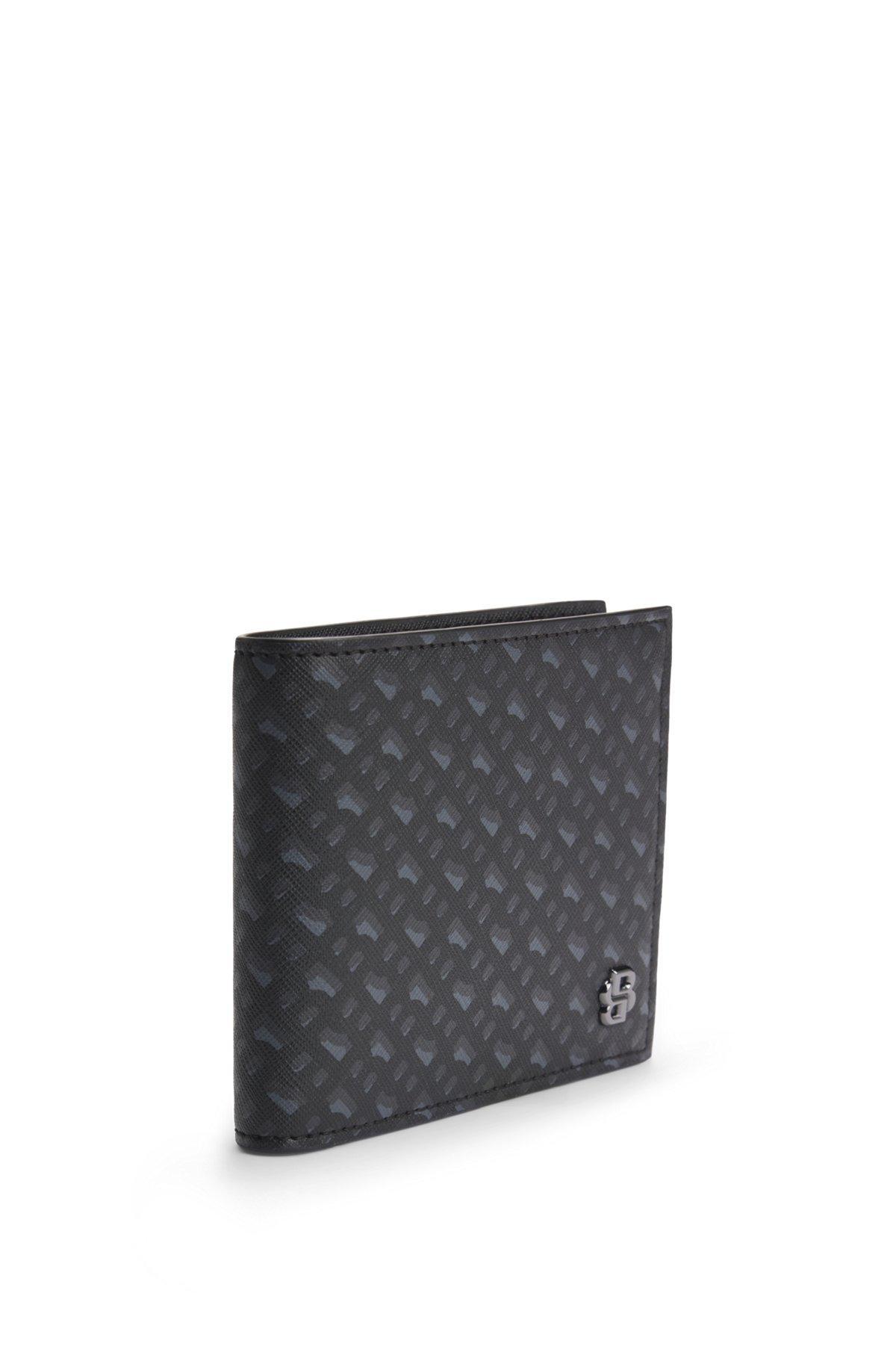 BOSS - Monogram folding wallet with Double B trim - Black Product Image