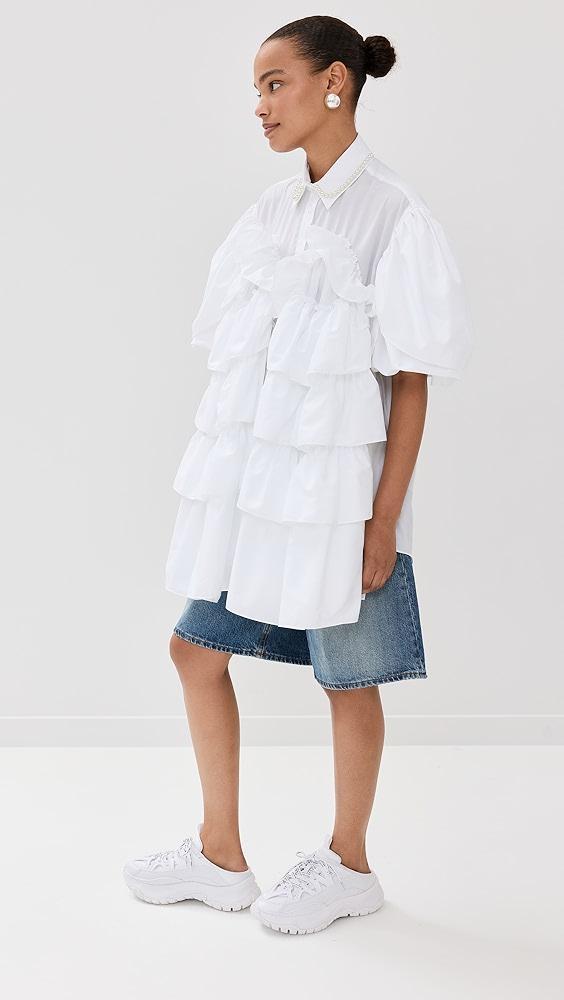 Simone Rocha Petal Sleeve Frill Shirt | Shopbop Product Image