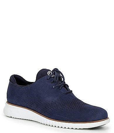 Cole Haan 2.Zerogrand Laser Wing Tip Oxford Lined (Black Nubuck/Grey) Men's Lace up casual Shoes Product Image