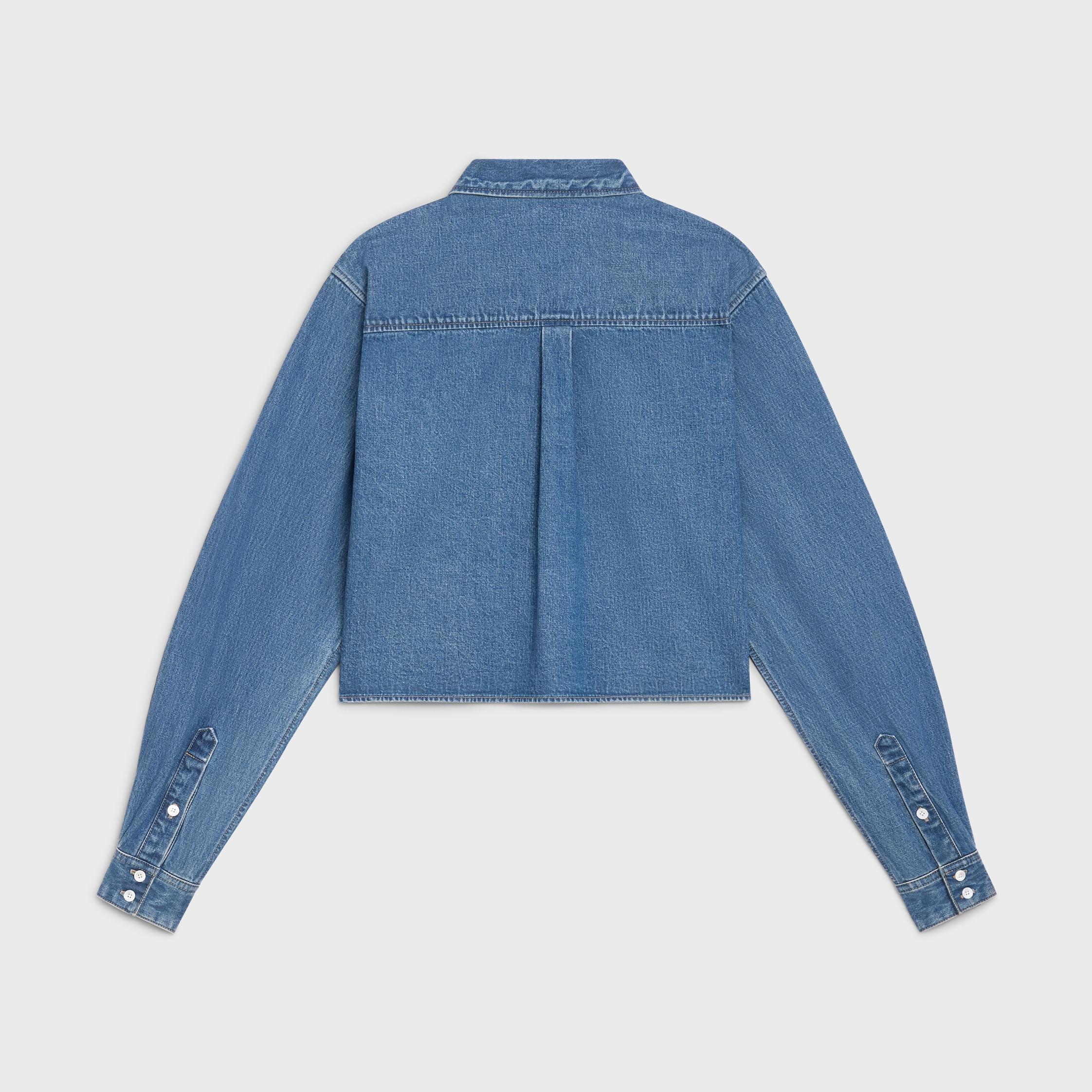 CROPPED SHIRT IN UNION OCEAN WASH DENIM Product Image