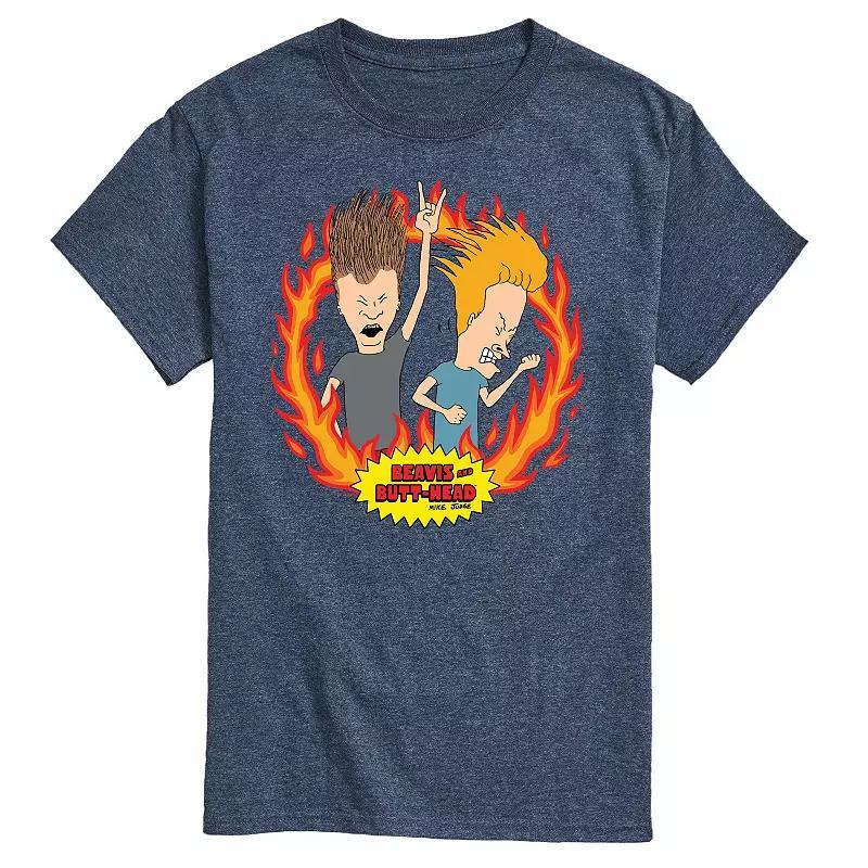 Mens Beavis And Butthead Rock Flames Tee Product Image