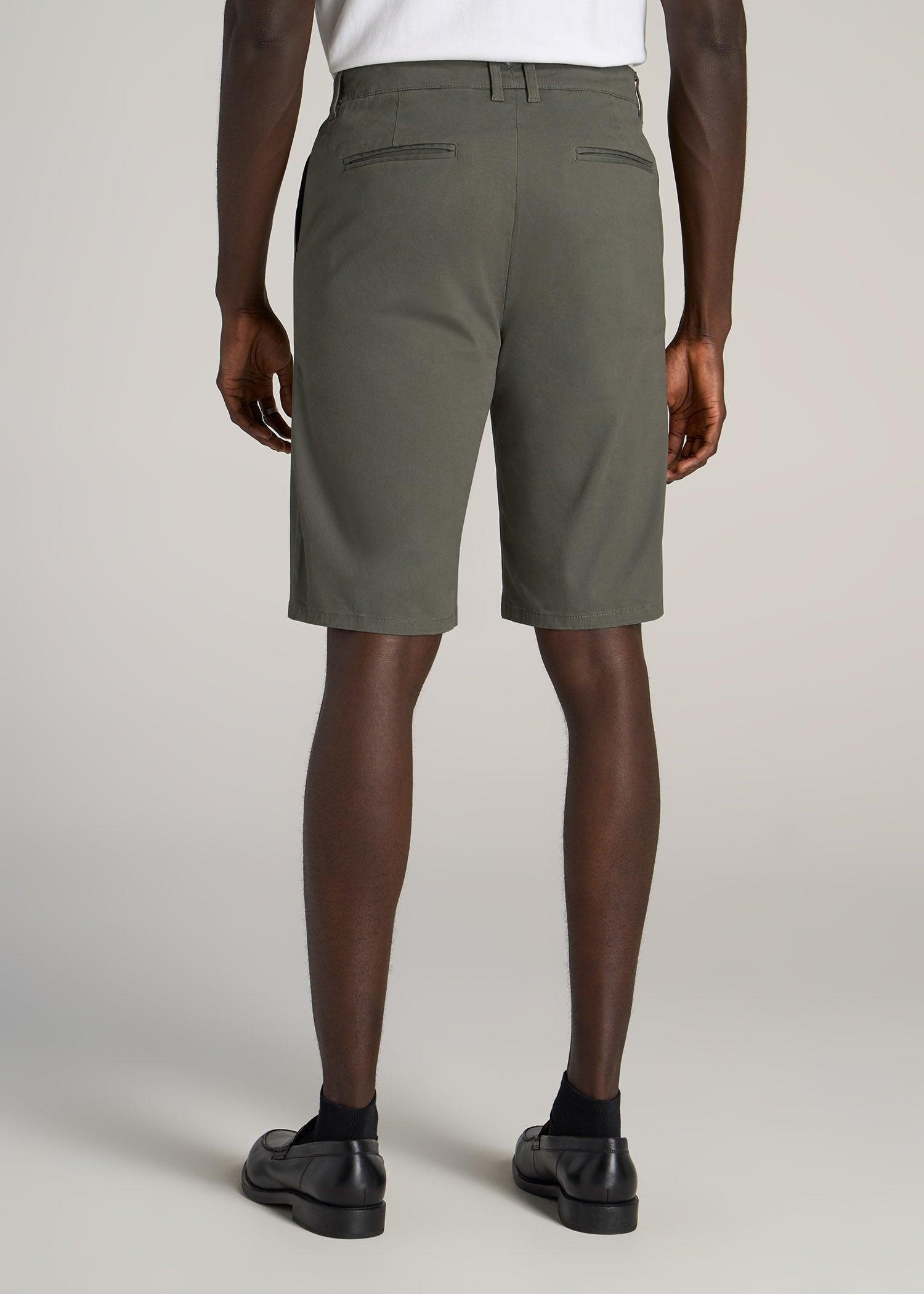 Chino Shorts for Tall Men in Fatigue Green Product Image