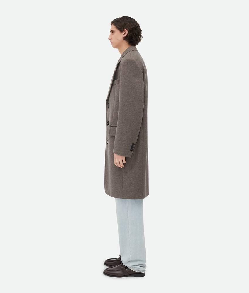 Men's Double Wool And Cashmere Coat in Peppercorn melange Product Image