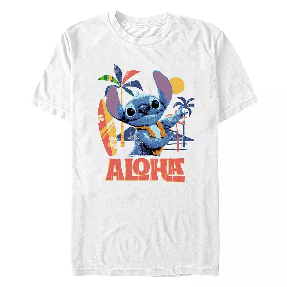 Disney's Lilo & Stitch Aloha Dance Big & Tall Graphic Tee, Men's, Size: XXL Tall, White Product Image