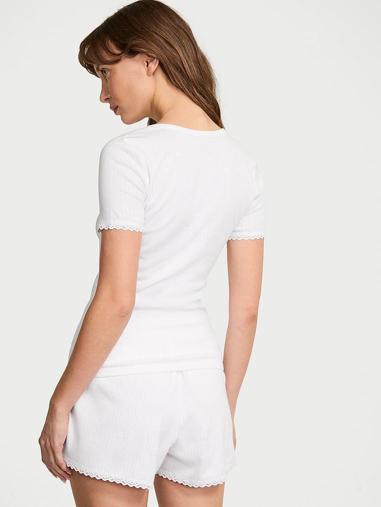 Pointelle Modal Henley Tee & Boxer Short Set Product Image