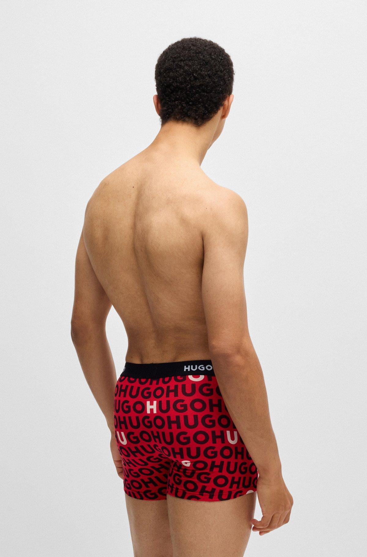 Three-pack of stretch-cotton boxer briefs with logos Product Image