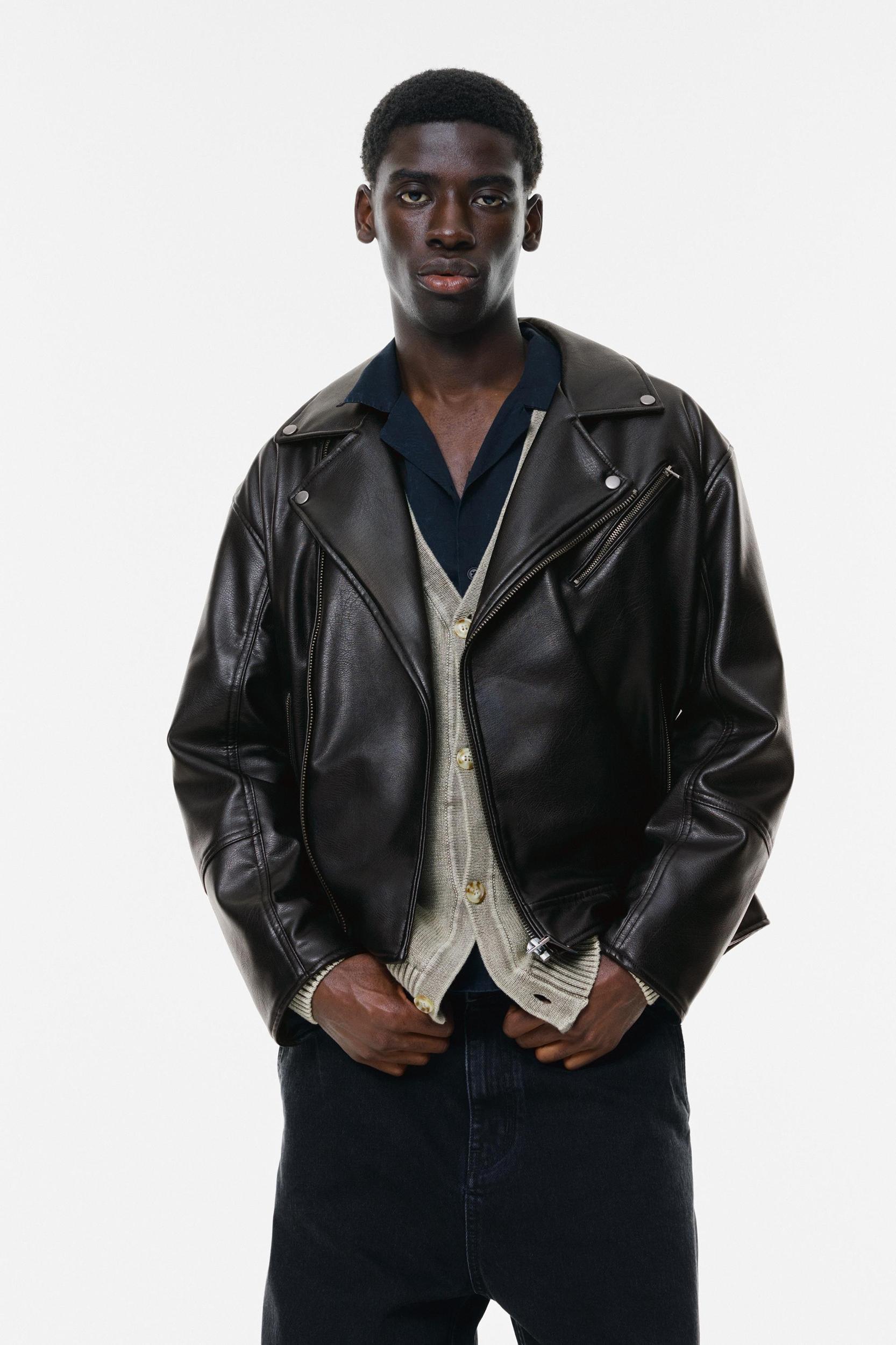 Faux leather biker jacket Product Image