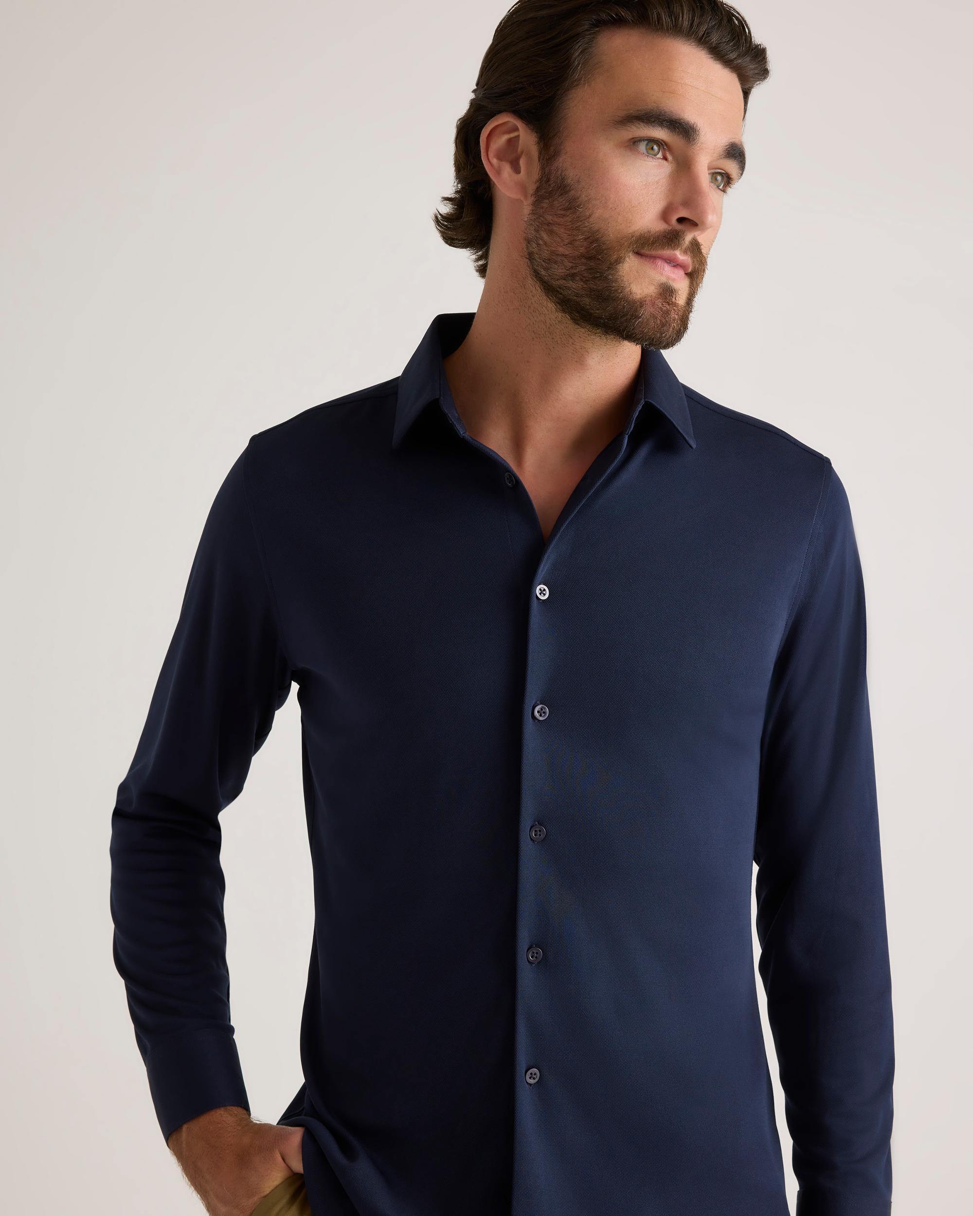 Quince | Men's Commuter Stretch Pique Long Sleeve Button Down 100% Polyester Product Image