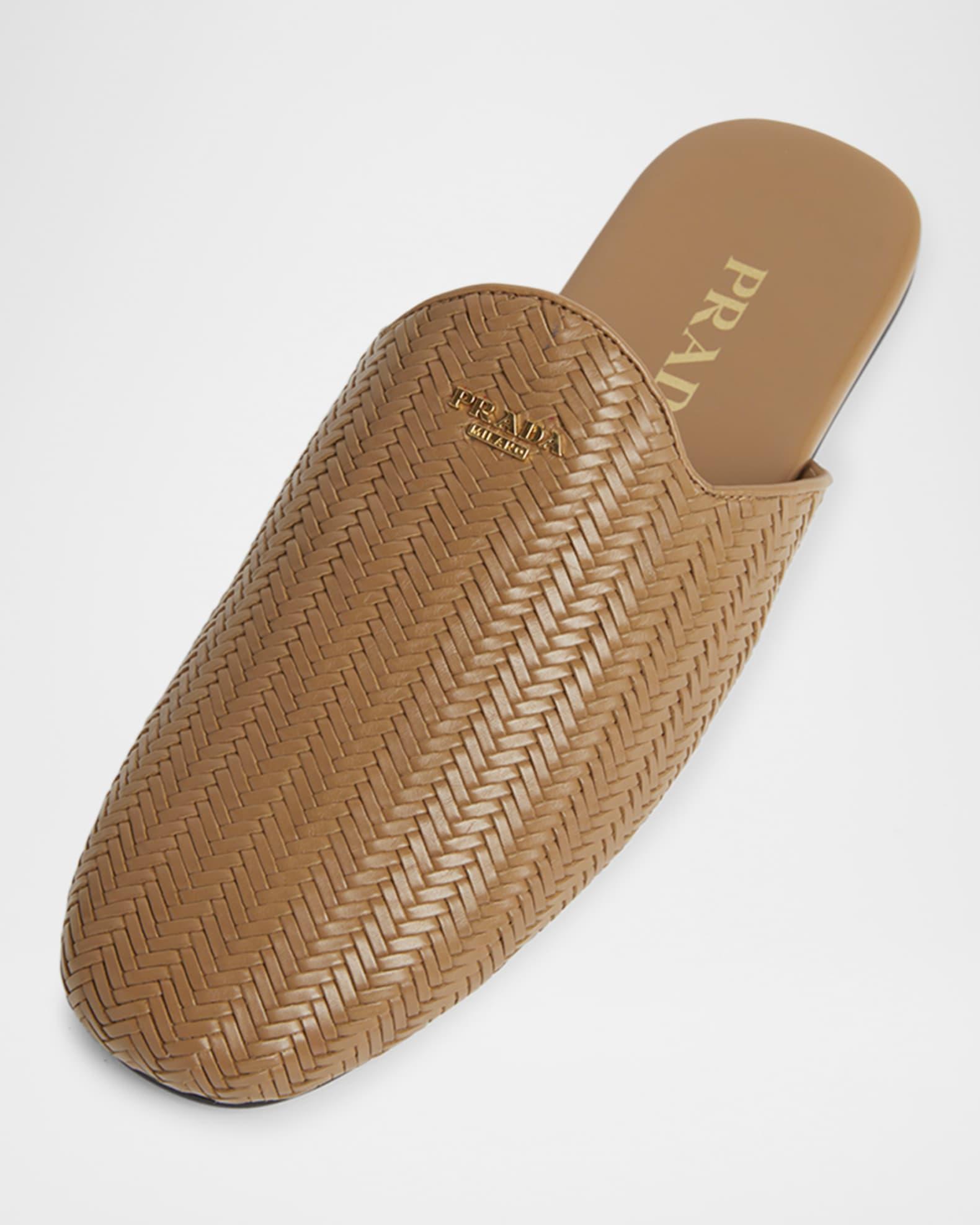 Woven Leather Mule Loafers Product Image