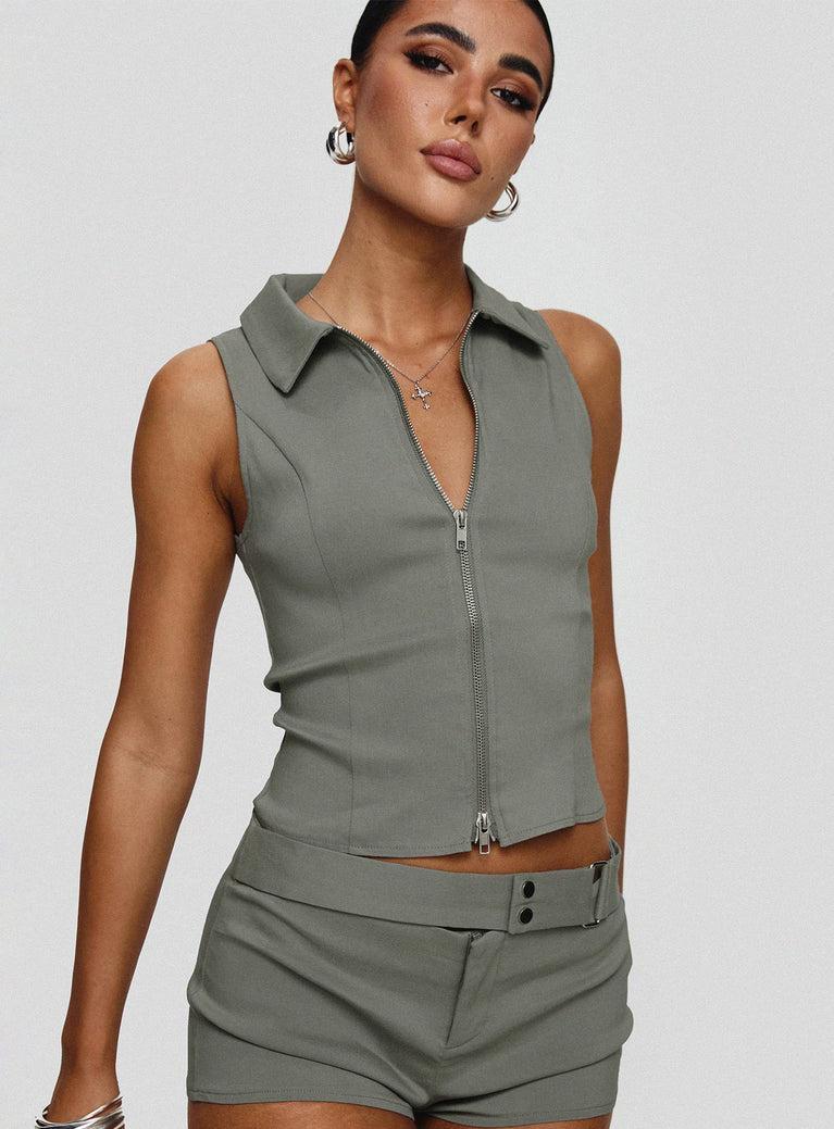 Janae Vest Top Grey Product Image