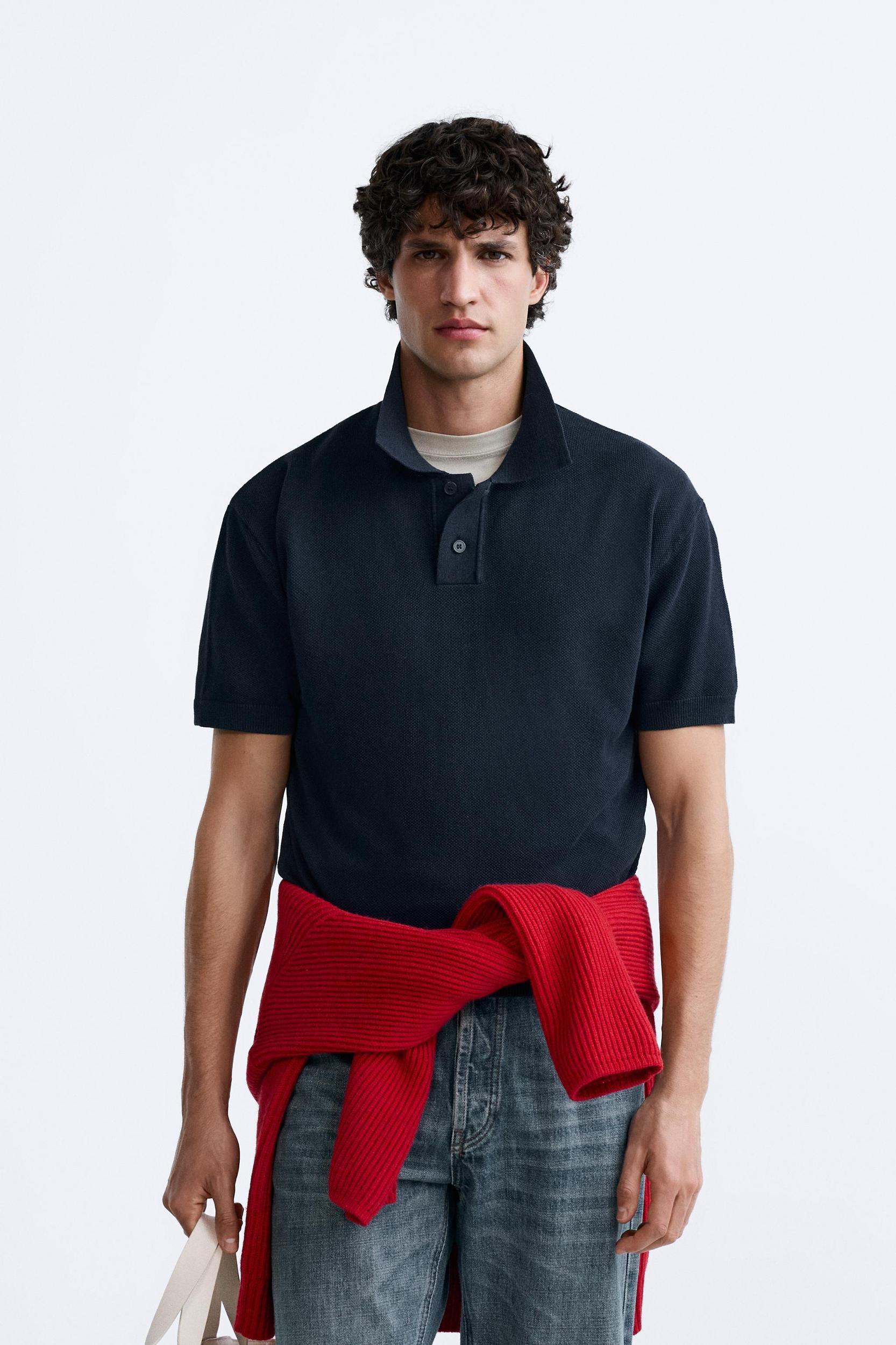 TEXTURED KNIT POLO Product Image