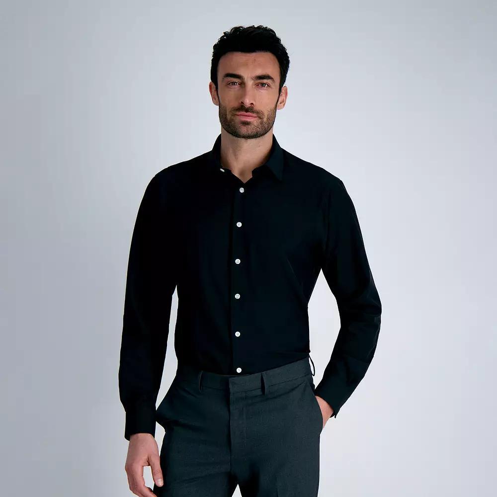 Men's Haggar® Smart Wash® Classic Fit Wrinkle Free Dress Shirt, Size: 16.5-34/35, Black Product Image