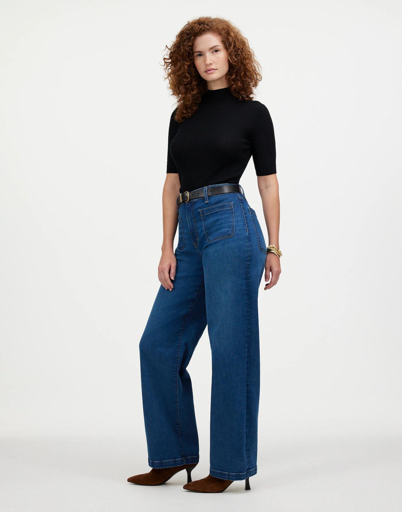 The Petite Curvy Emmett Wide-Leg Jean: Patch Pocket Edition Product Image
