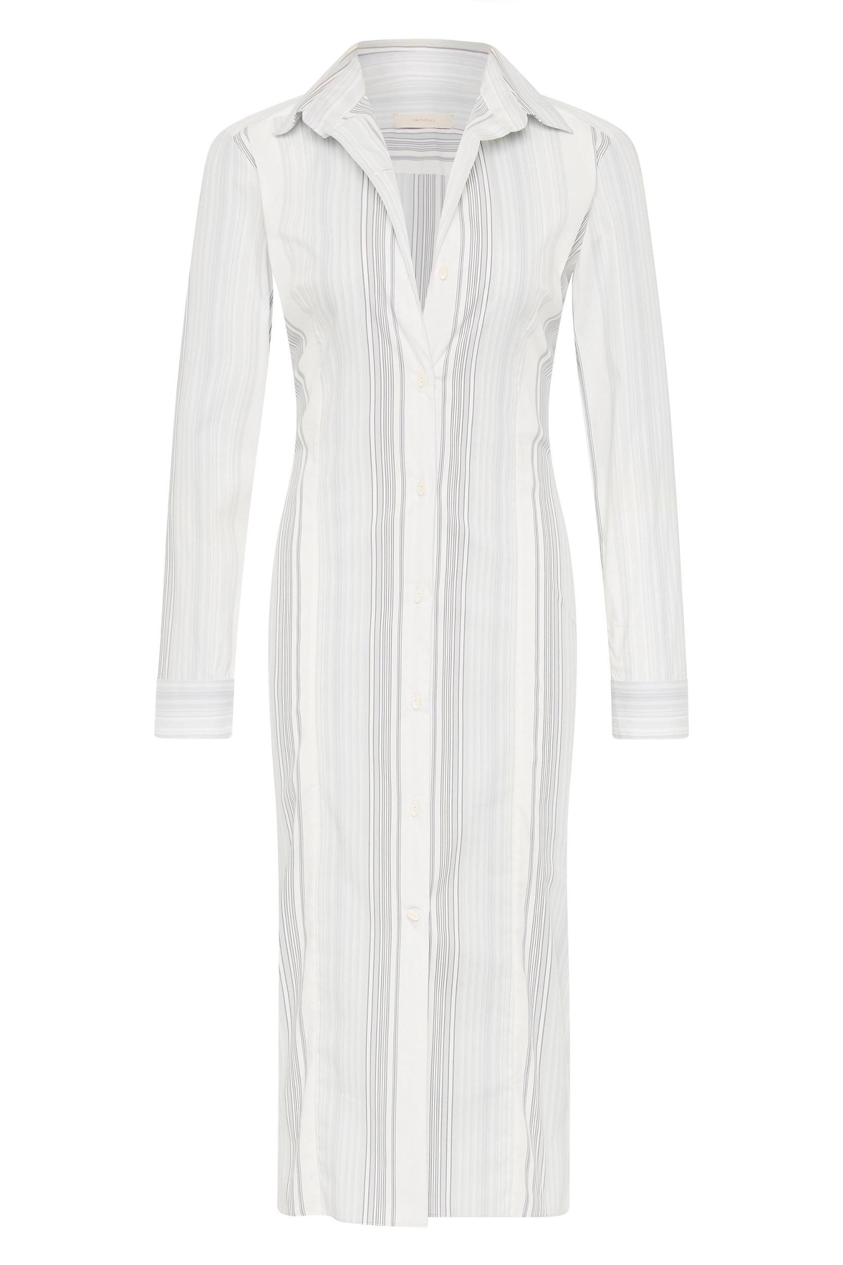 En Vau Shirt Dress Striped Soft Blue Product Image
