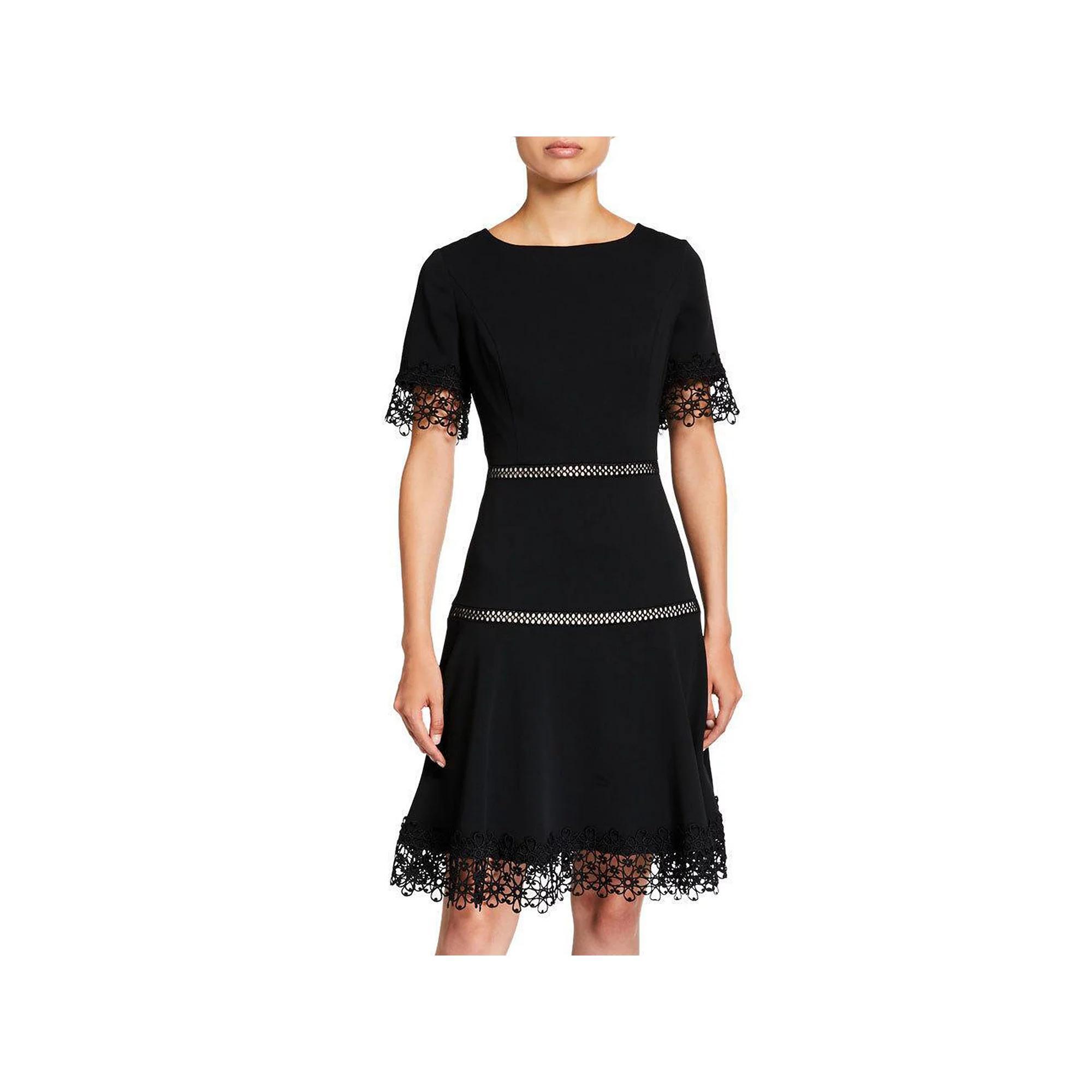 Womens Focus By Shani Fit & Flare Lace Crepe Dress Product Image