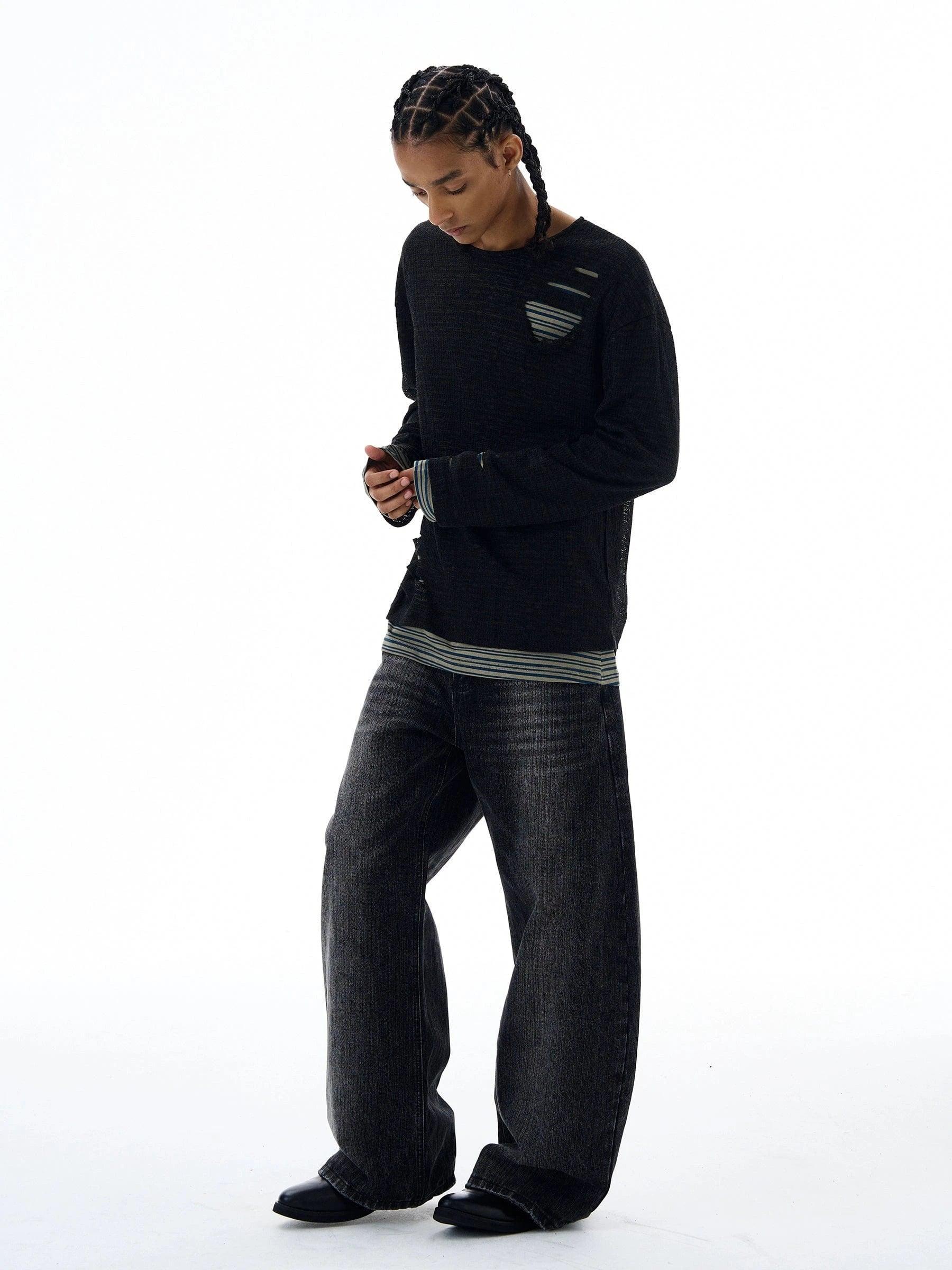 RT No. 19563 WASHED BLACK SCIMITAR JEANS Product Image