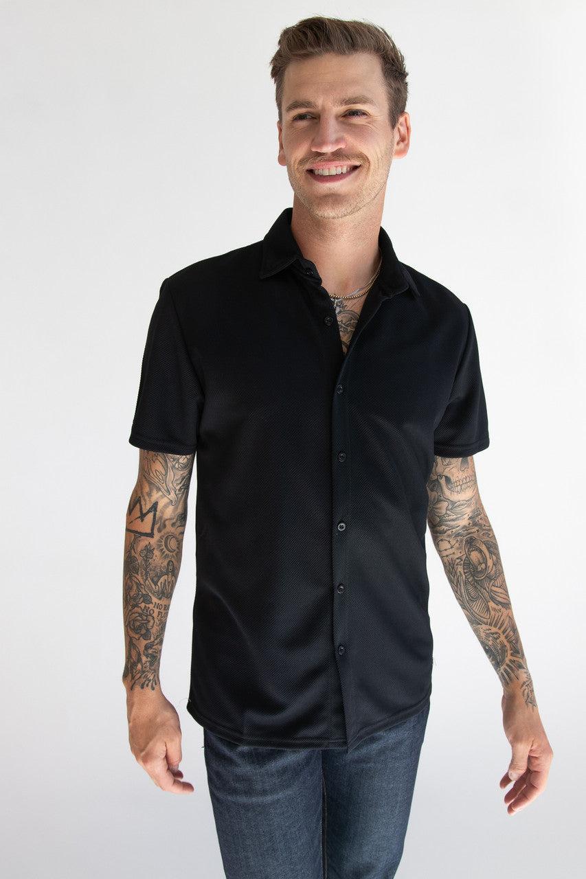 Heavyweight Knit Button Up Shirt Product Image