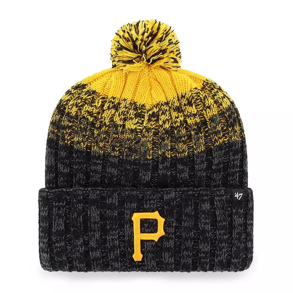 Men's '47  Black Pittsburgh Pirates Cascade Cuffed Knit Hat with Pom Product Image