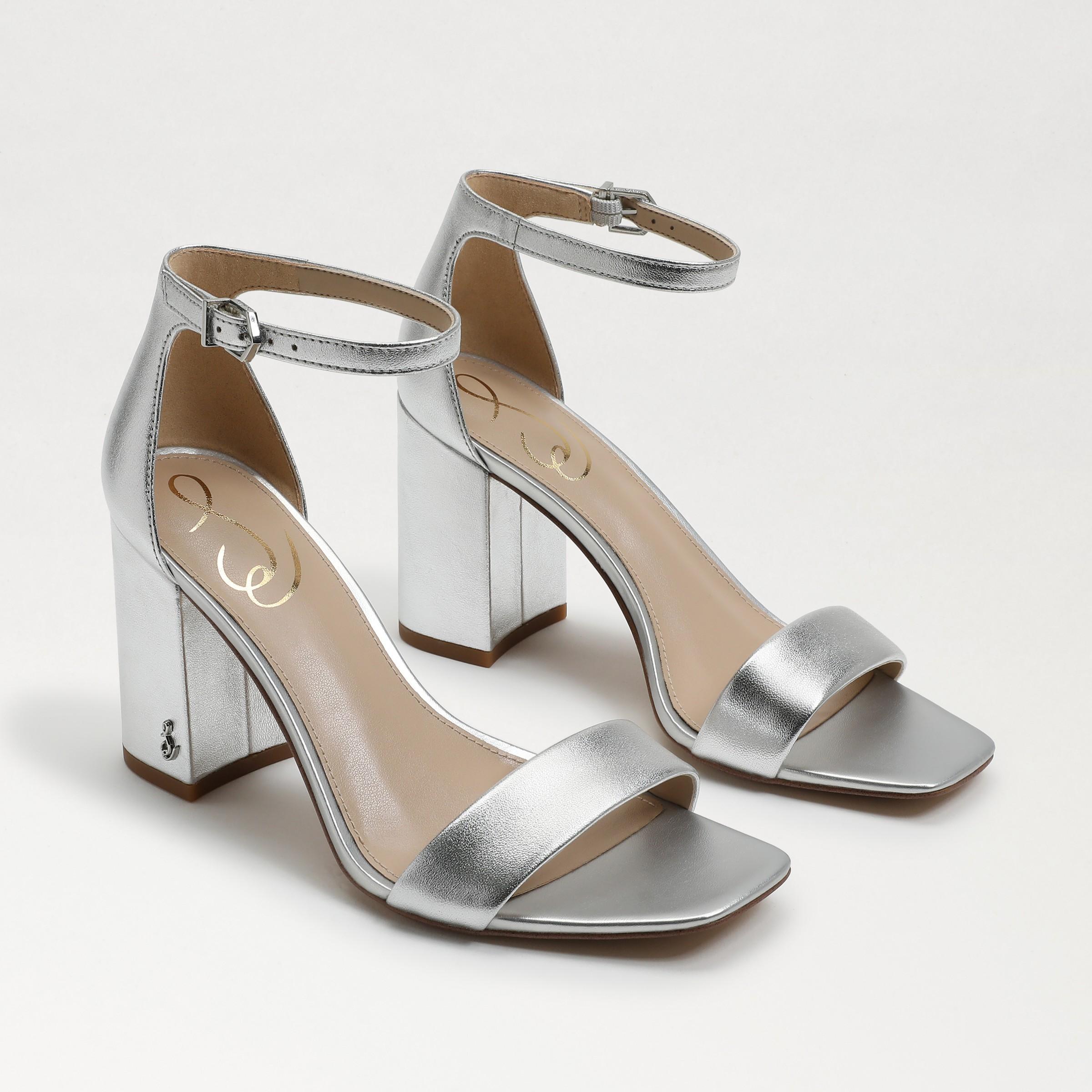Sam Edelman Daniella Leather Ankle Strap Square Toe Dress Sandals Product Image