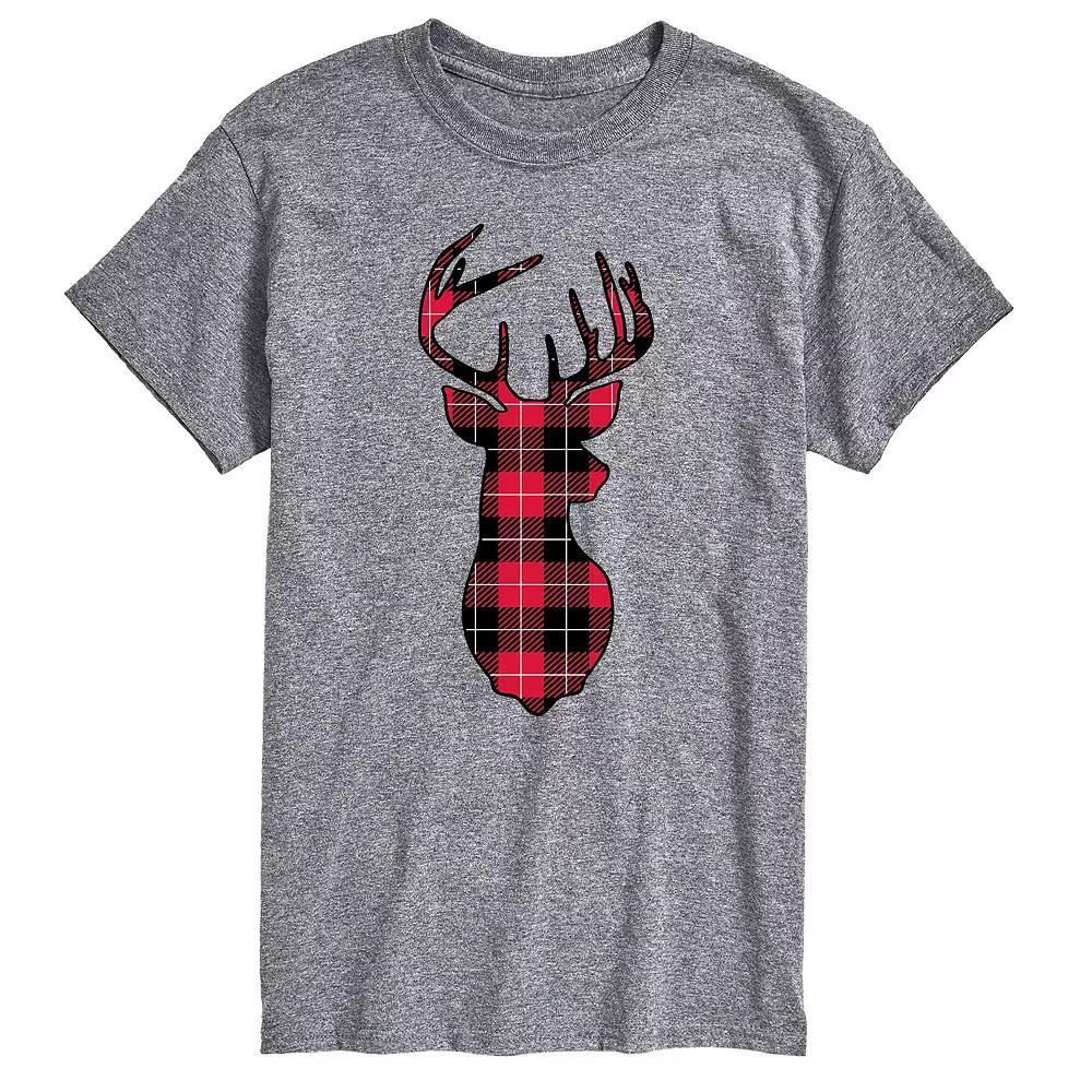 Big & Tall Buffalo Plaid Deer Tee, Mens Product Image