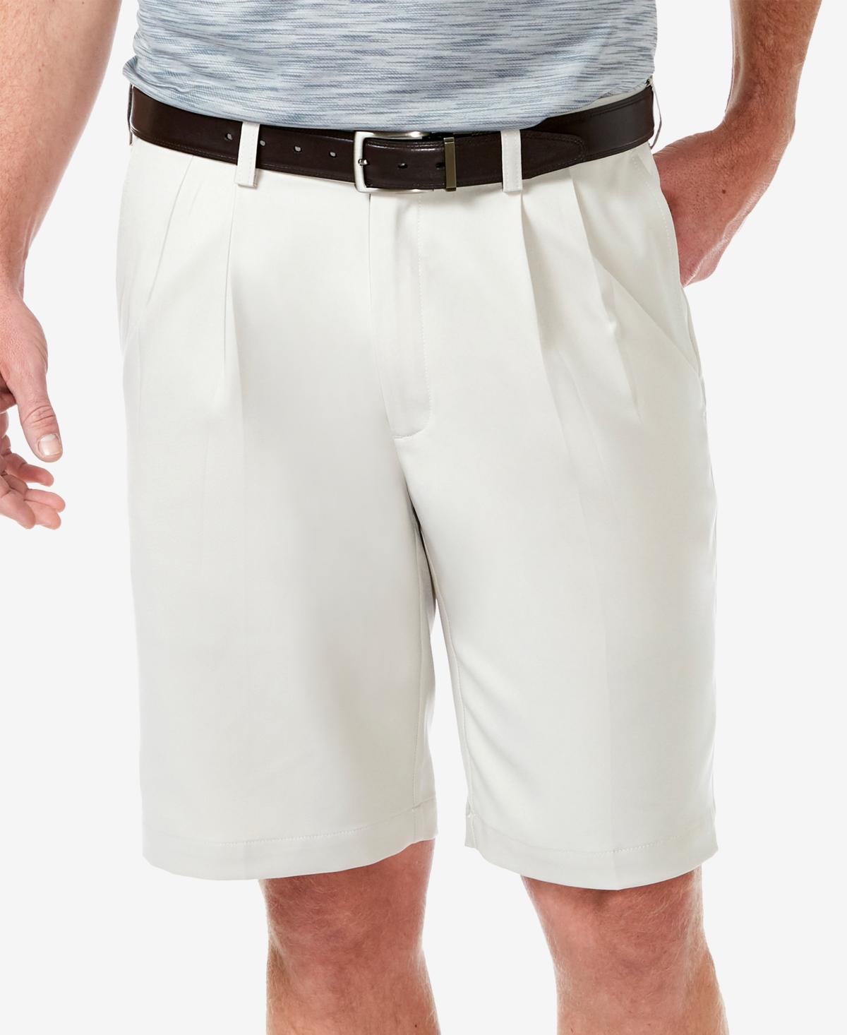 Mens Haggar Cool 18 PRO Straight-Fit Solid Pleated Shorts Product Image