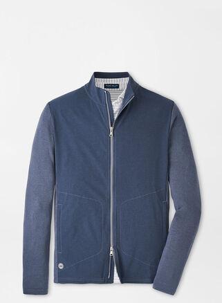 Peter Millar Mens Solstice Performance Hybrid Full-Zip Cardigan | Color: Steel | Size: S Product Image
