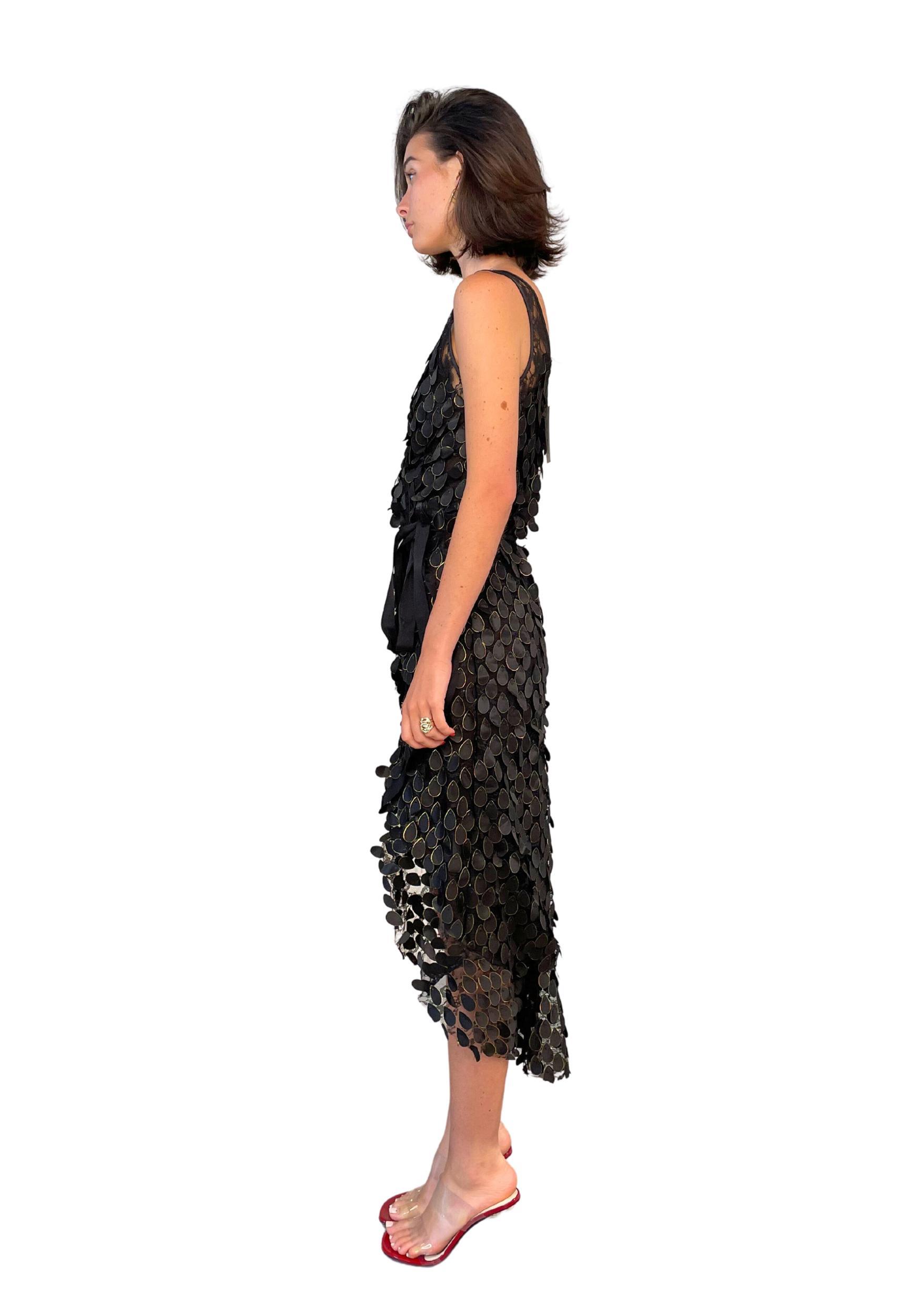 Scale Detail Wrap Dress In Black Product Image