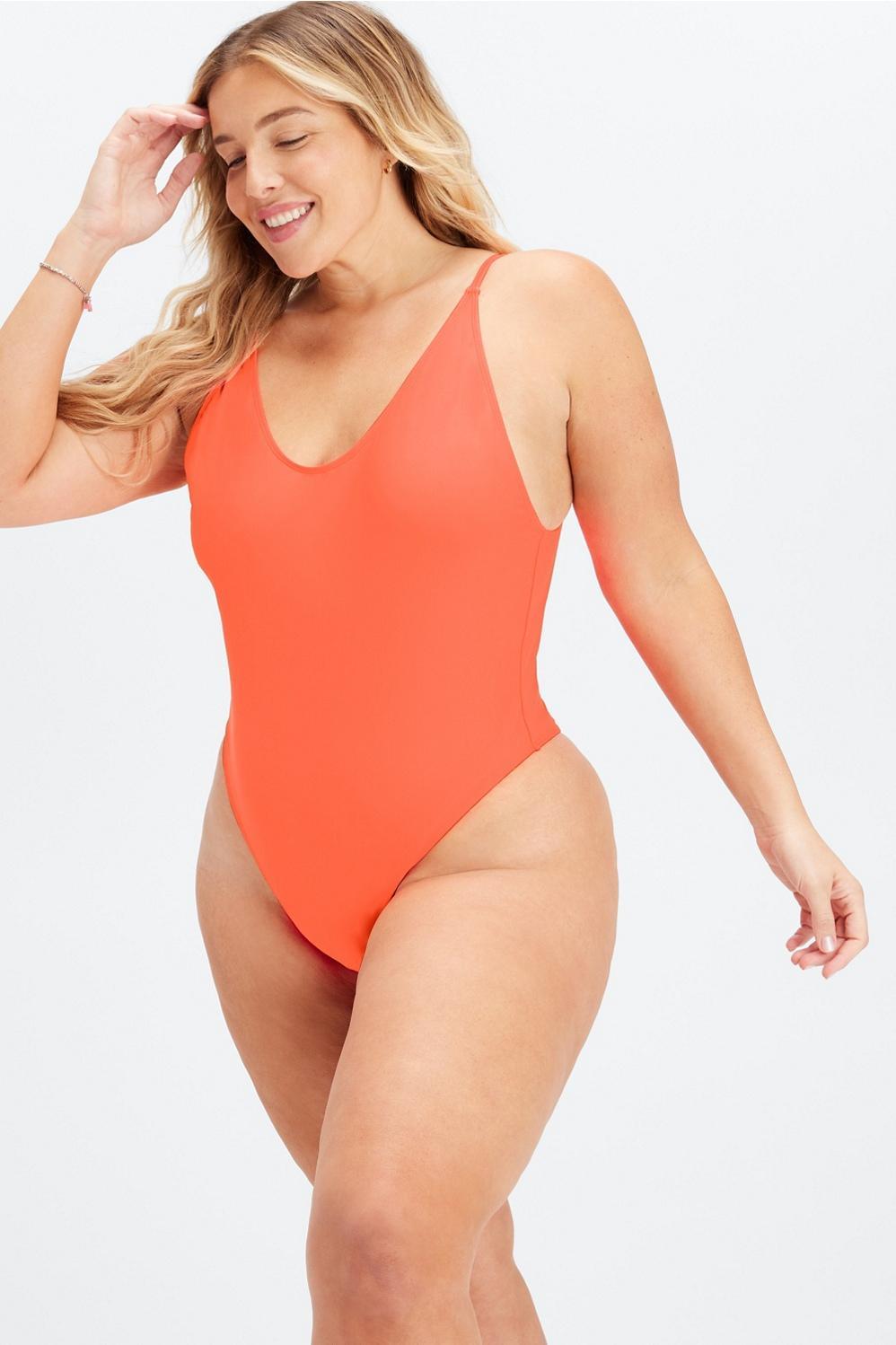 Fabletics Low Back One-Piece Swimsuit Womens orange plus Size 2X Product Image